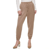 DKNY Women's Joggers Elevated Easy Sportswear Pant, Mushroom, X-Large